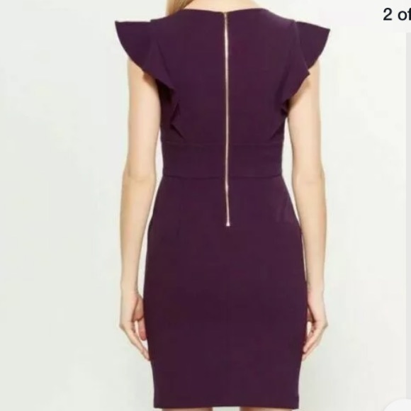 Dkny NWT V-Neck Ruffle Cap Sleeve Sheath Dress - Picture 2 of 2